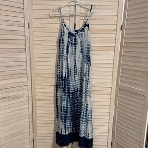 NATURAL LIFE Navy and White Tie-Dye Maxi Dress